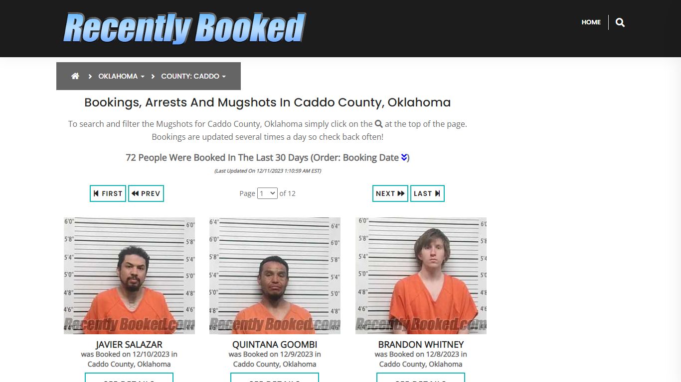 Bookings, Arrests and Mugshots in Caddo County, Oklahoma